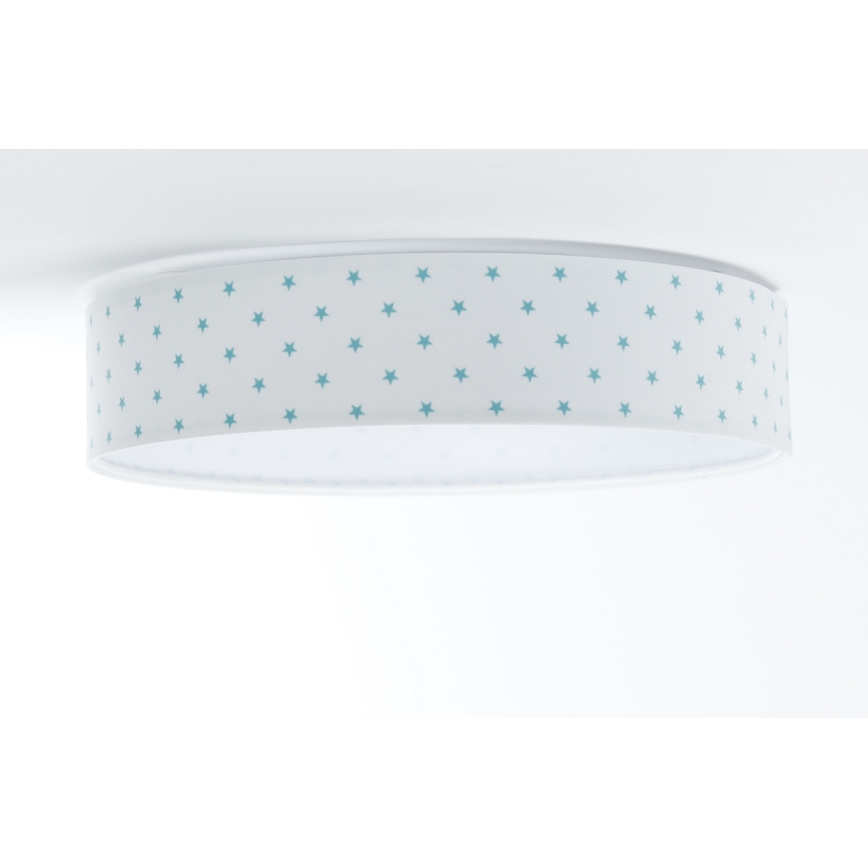 LED Plafonjera GALAXY KIDS LED/24W/230V zvezdice bela/tirkizna