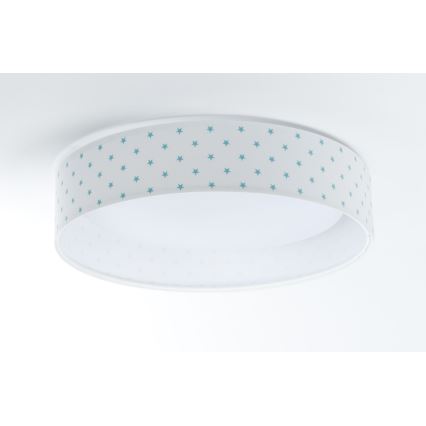 LED Plafonjera GALAXY KIDS LED/24W/230V zvezdice bela/tirkizna