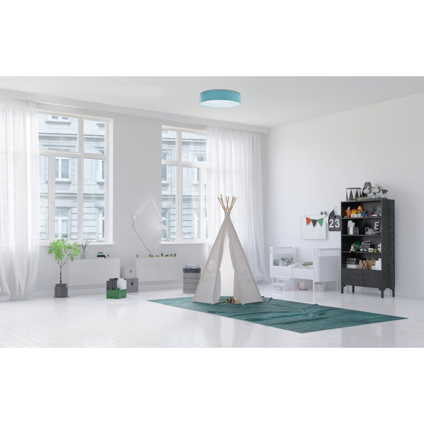 LED Plafonjera GALAXY KIDS LED/24W/230V zvezdice tirkizna/bela