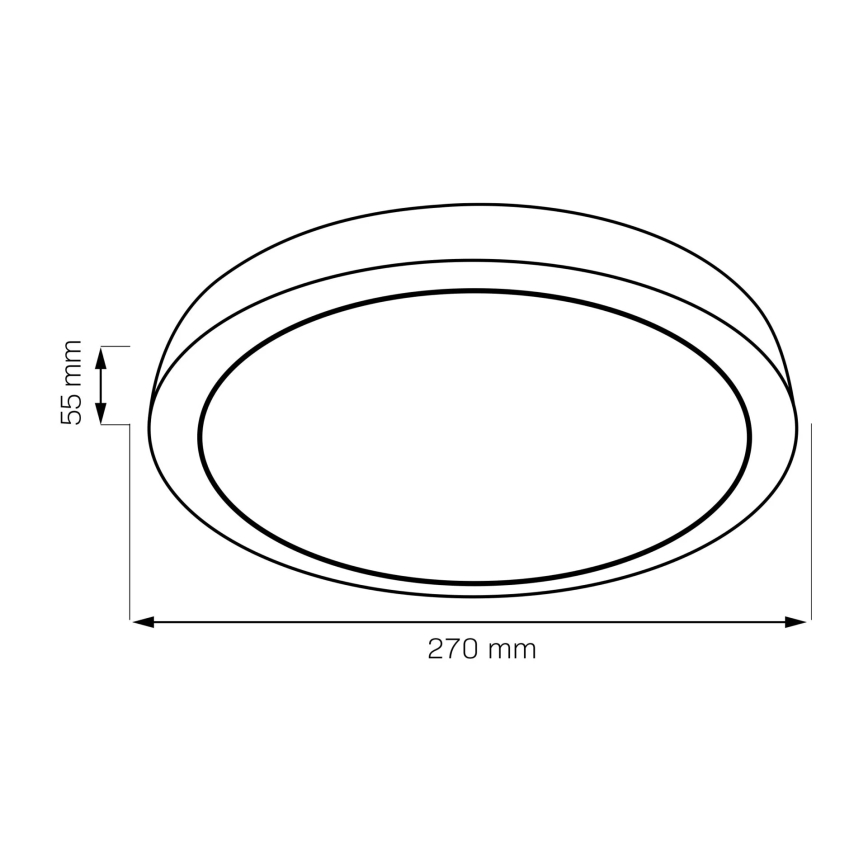 LED Plafonjera JANUSZ LED/12W/230V pr. 27 cm IP44 hrast