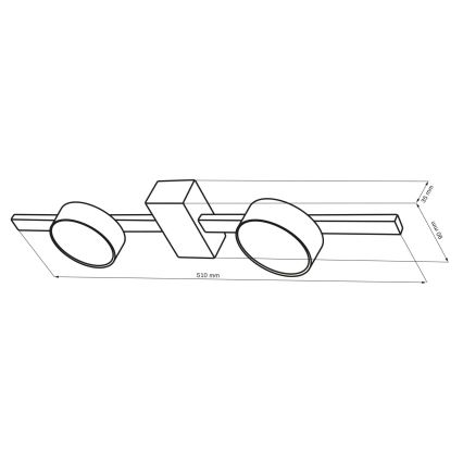 LED Plafonjera JOY 2xGX53/6W/230V crno
