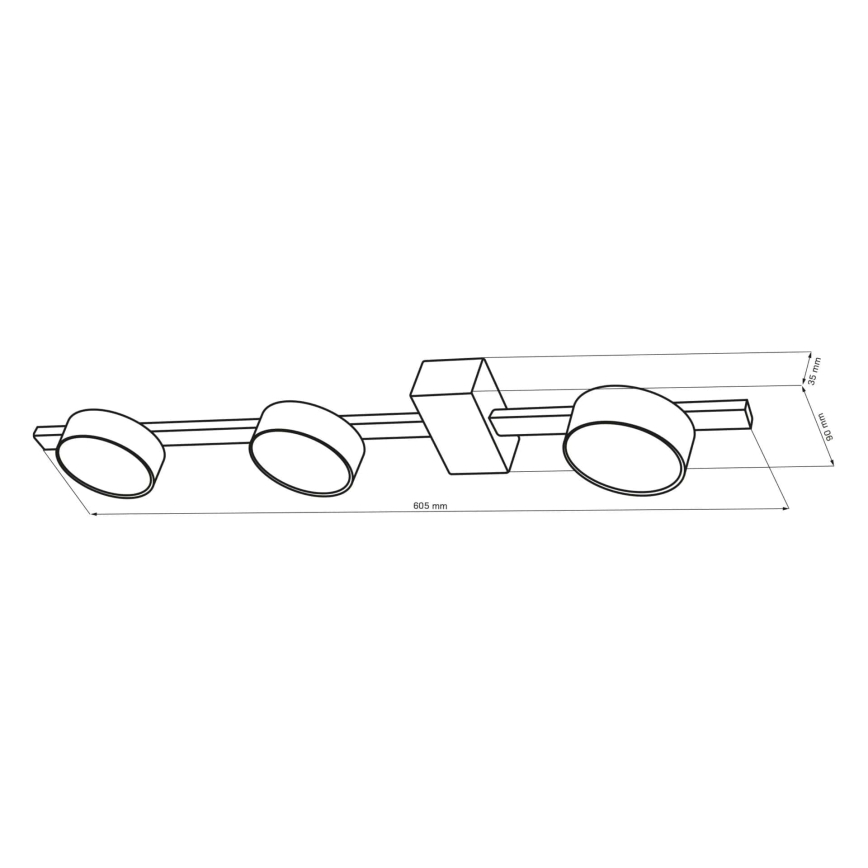 LED Plafonjera JOY 3xGX53/6W/230V crno