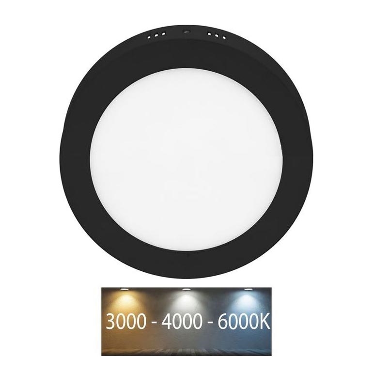 LED Plafonjera LADA LED/12W/230V 3000/4000/6000K pr. 17 cm crno