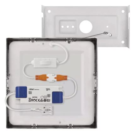 LED Plafonjera NEXXO LED/12,5W/230V 3000/3500/4000K 17x17 cm sjajni krom