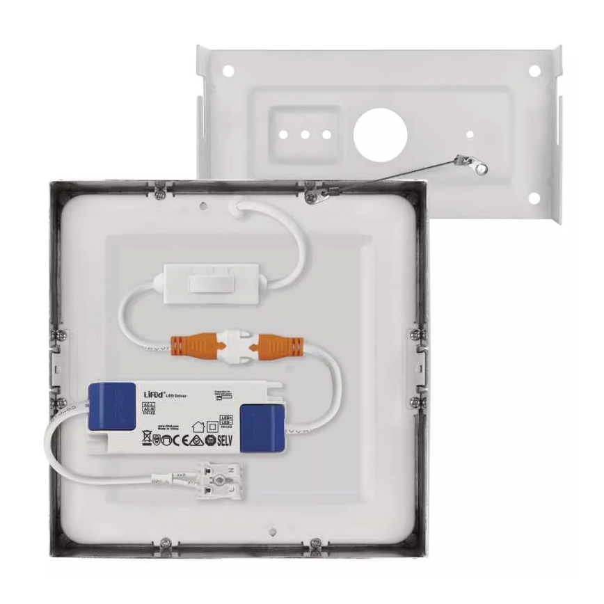 LED Plafonjera NEXXO LED/12,5W/230V 3000/3500/4000K 17x17 cm sjajni krom