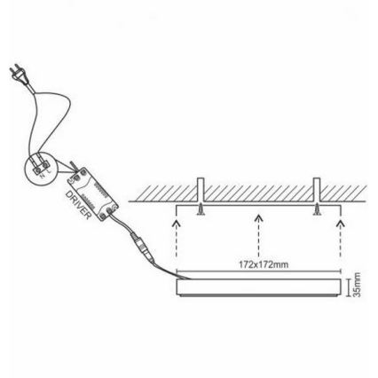 LED Plafonjera LED/12W/230V 4000K 17,2x17,2 cm