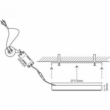 LED Plafonjera LED/12W/230V 4000K pr. 17,2 cm
