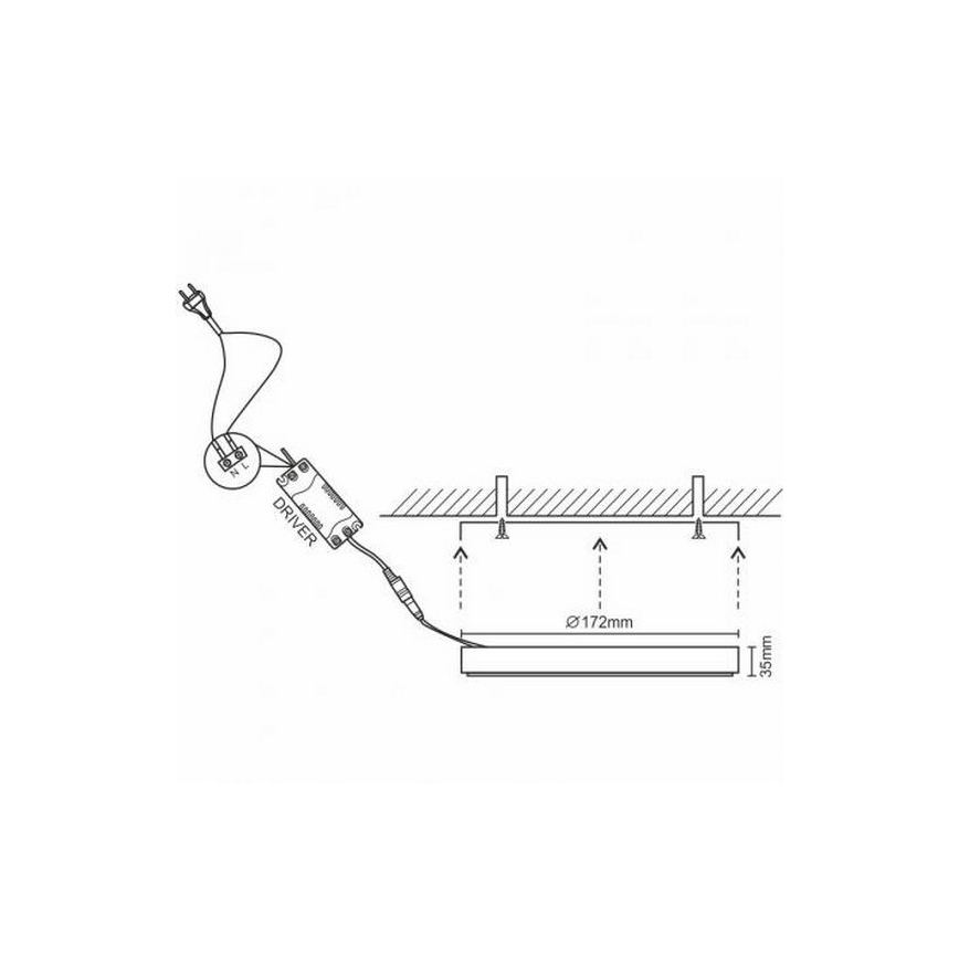 LED Plafonjera LED/12W/230V 4000K pr. 17,2 cm