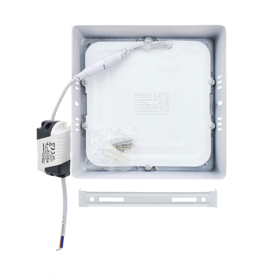 LED Plafonjera LED/12W/230V 4200K 16,3x16,3 cm bela