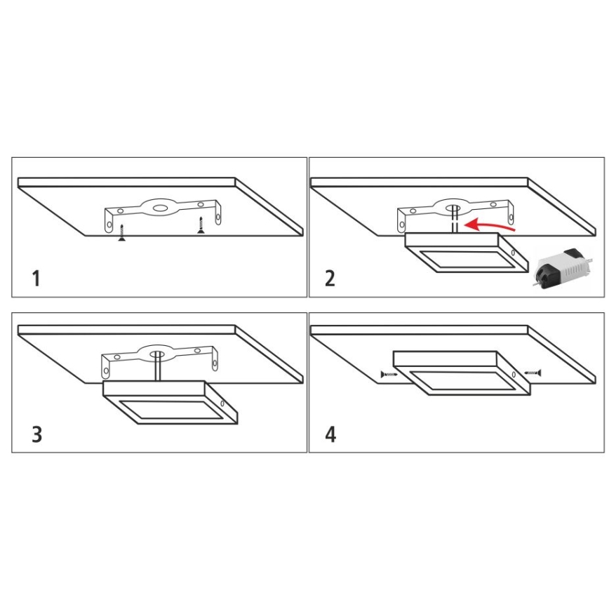 LED Plafonjera LED/12W/230V 4200K 16,3x16,3 cm bela