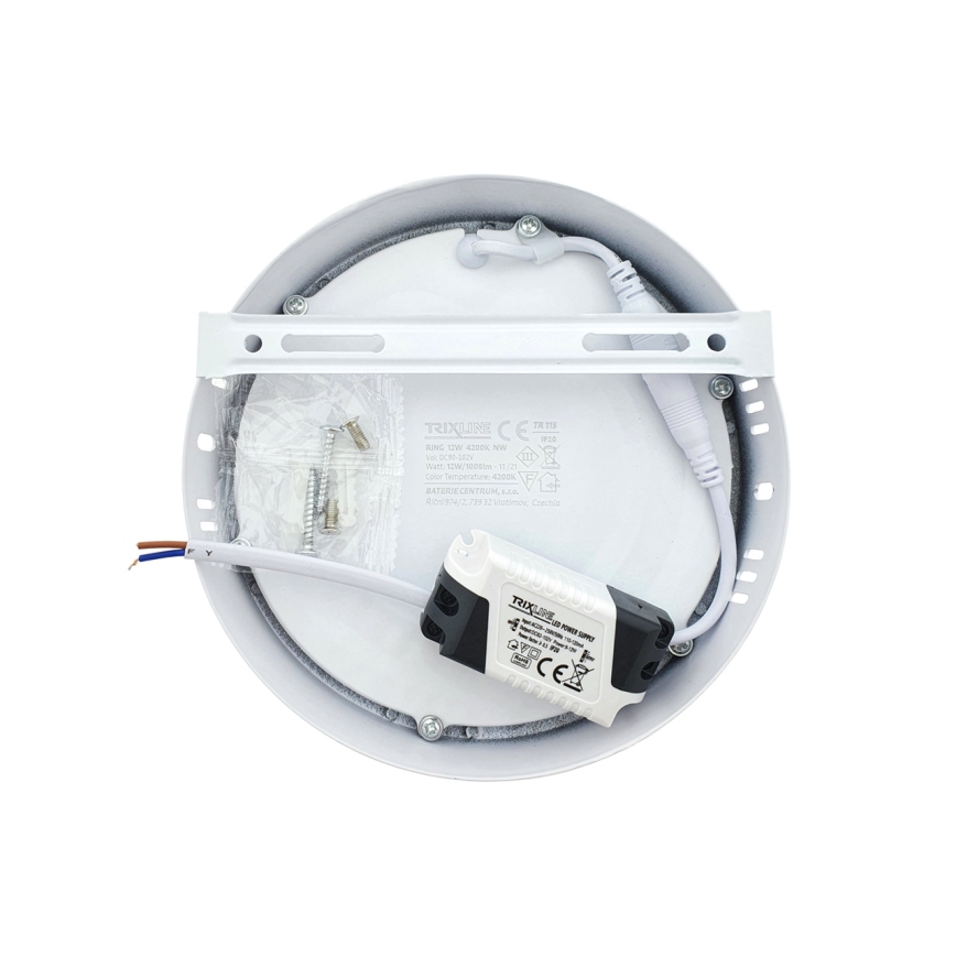 LED Plafonjera LED/12W/230V 4200K pr. 16 cm bela
