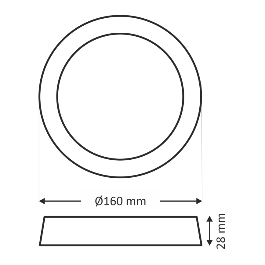 LED Plafonjera LED/12W/230V 4200K pr. 16 cm bela