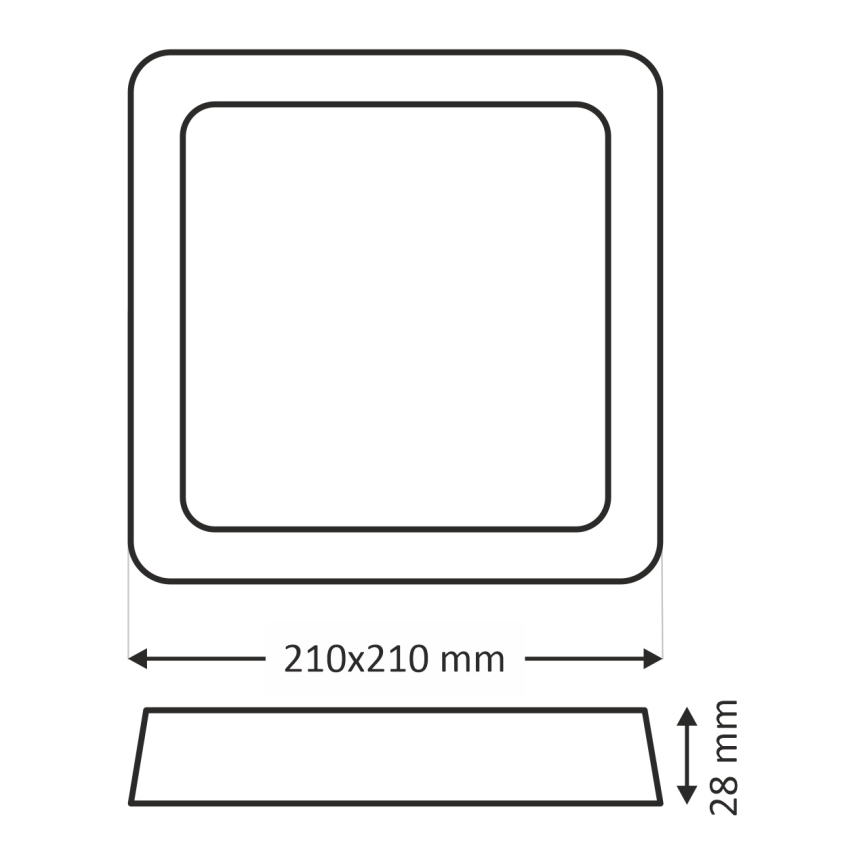 LED Plafonjera LED/18W/230V 2700K 21x21 cm bela