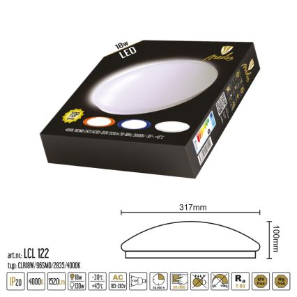 LED Plafonjera LED/18W/230V