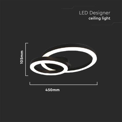 LED Plafonjera LED/20W/230V 3000K crno