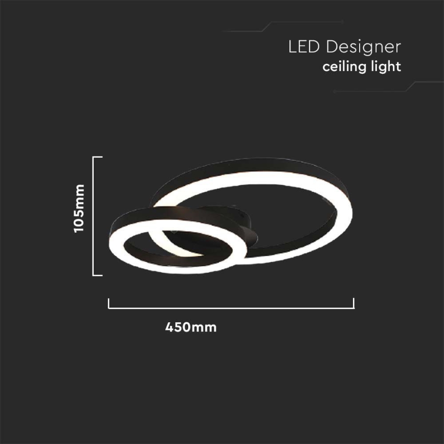 LED Plafonjera LED/20W/230V 3000K crno