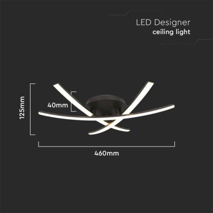 LED Plafonjera LED/20W/230V 3000K crno