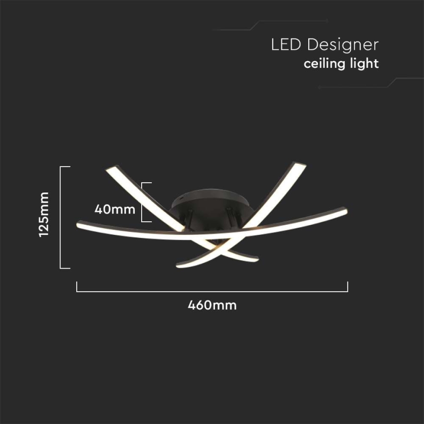 LED Plafonjera LED/20W/230V 3000K crno