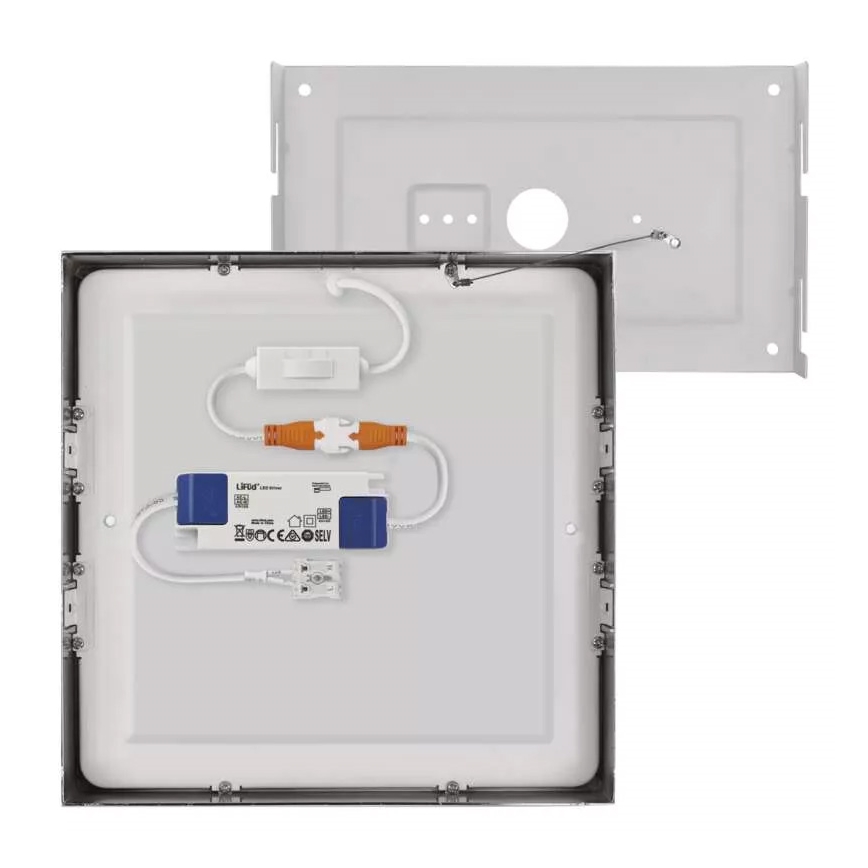 LED Plafonjera NEXXO LED/21W/230 3000/3500/4000K 22,5x22,5 cm mat krom