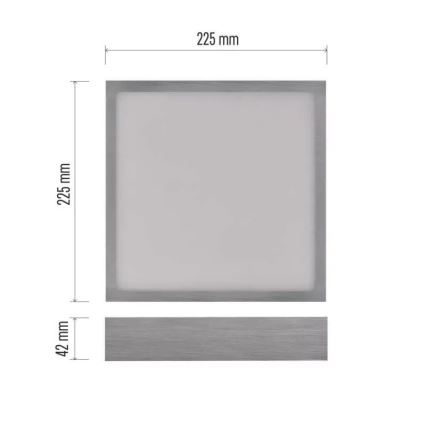 LED Plafonjera NEXXO LED/21W/230 3000/3500/4000K 22,5x22,5 cm mat krom