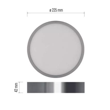 LED Plafonjera NEXXO LED/21W/230V 3000/3500/4000K pr. 22,5 cm sjajni krom