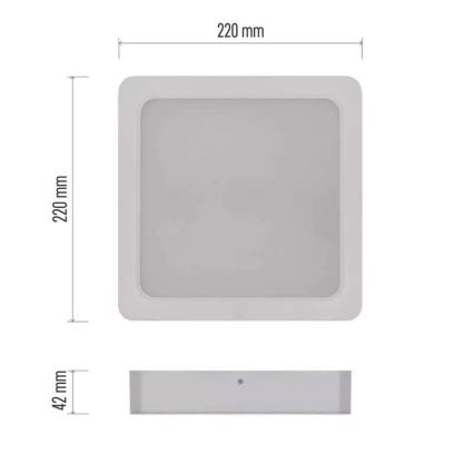 LED Plafonjera LED/24W/230V 22x22 cm bela