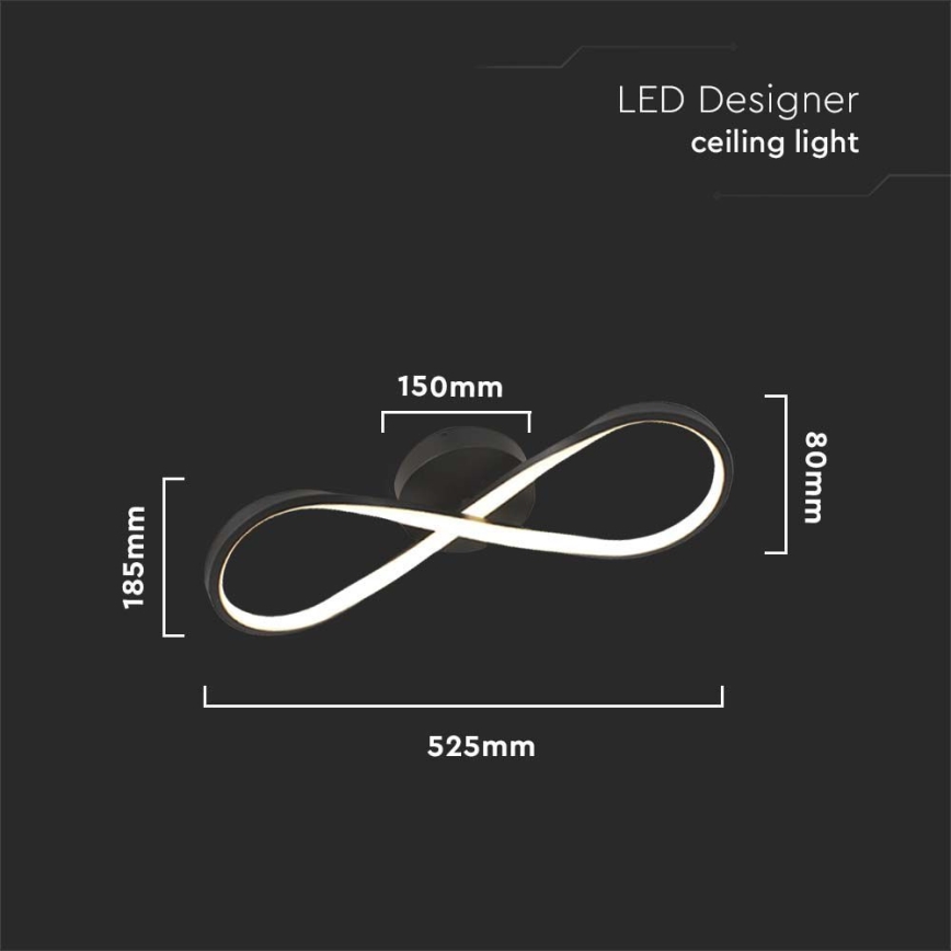 LED Plafonjera LED/24W/230V 3000K crno