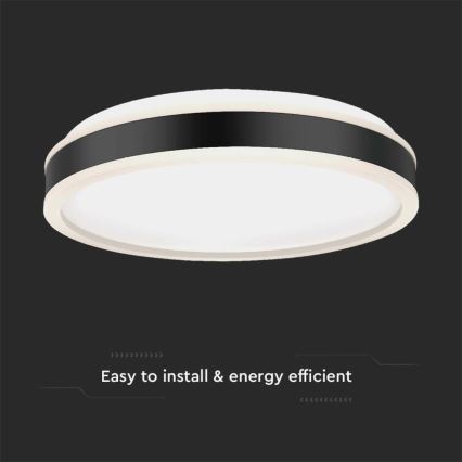 LED Plafonjera LED/24W/230V 4000K crno