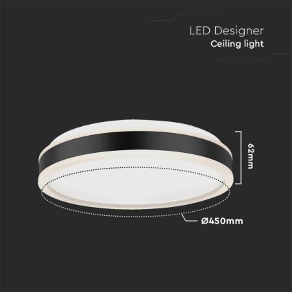 LED Plafonjera LED/24W/230V 4000K crno