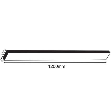 LED Plafonjera LED/32W/230V 4000K 120x13 cm crno