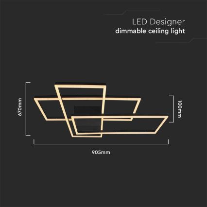 LED Plafonjera LED/47W/230V 3000K crno