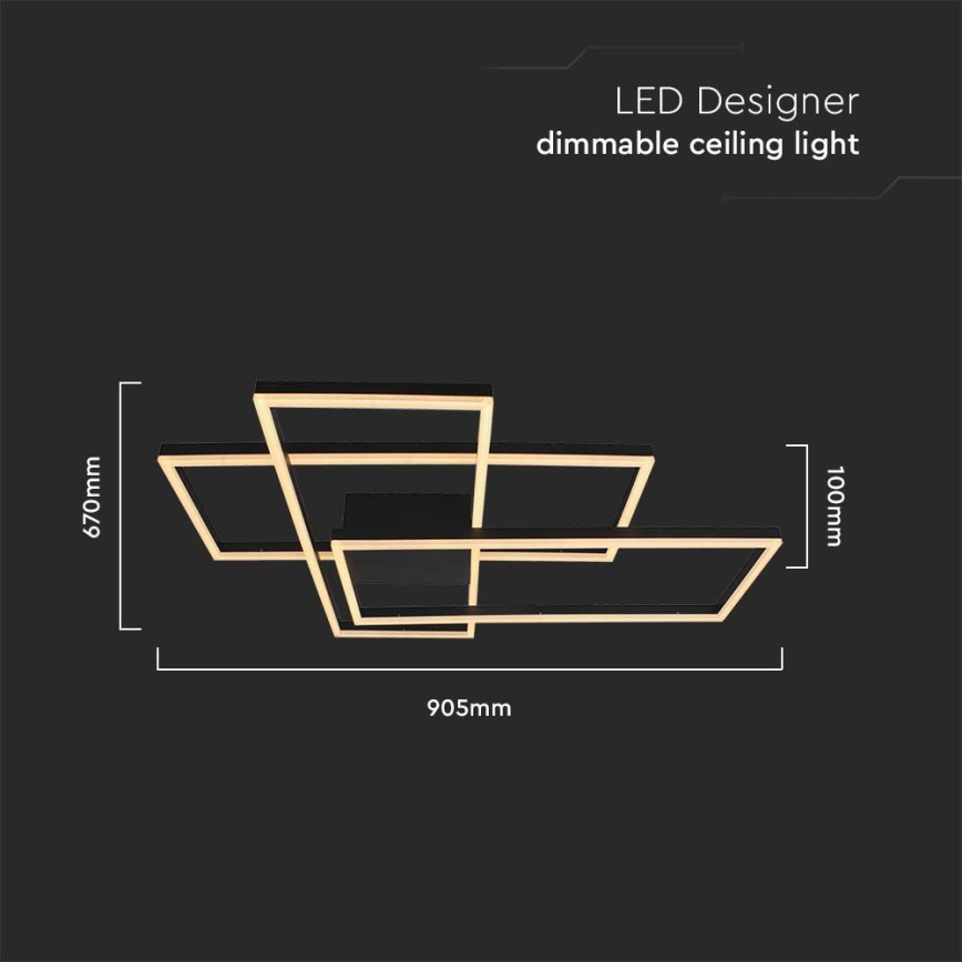 LED Plafonjera LED/47W/230V 3000K crno