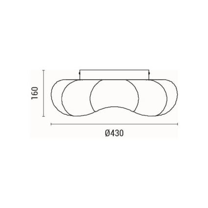 LED Plafonjera MOONLIGHT LED/24W/230V 3000K crno pr. 43 cm