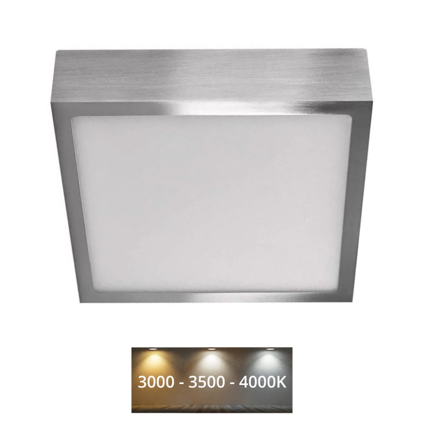 LED Plafonjera NEXXO LED/12,5W/230V 3000/3500/4000K 17x17 cm sjajni krom