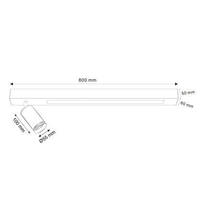 LED Plafonjera PARIS LED/24W/230V + 1xGU10/10W crno