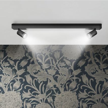 LED Plafonjera PARIS LED/24W/230V + 2xGU10/10W crno