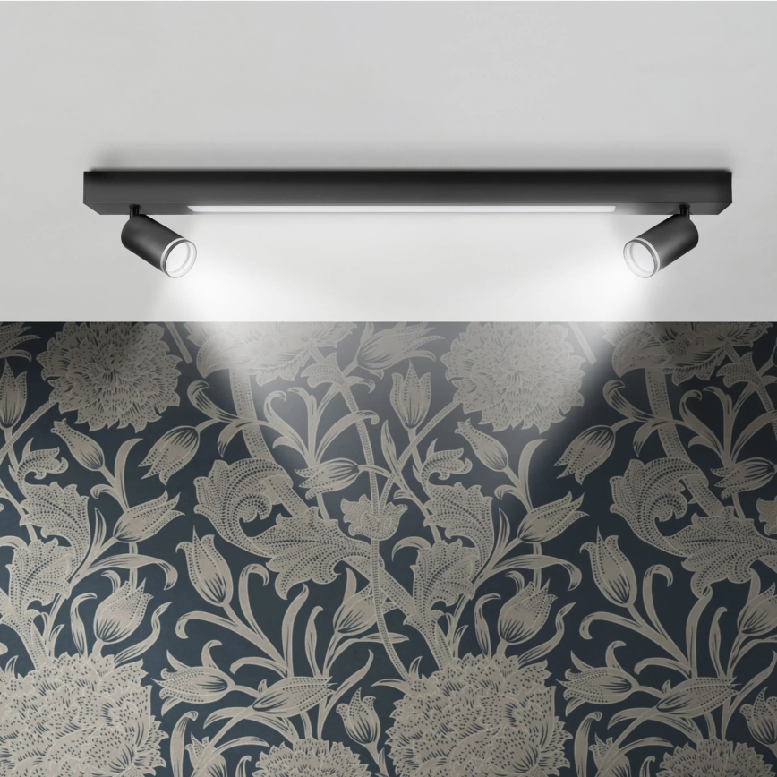 LED Plafonjera PARIS LED/24W/230V + 2xGU10/10W crno