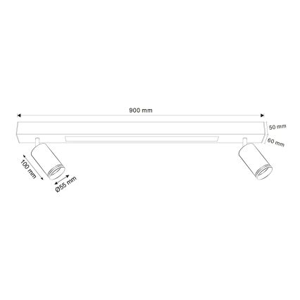 LED Plafonjera PARIS LED/24W/230V + 2xGU10/10W crno