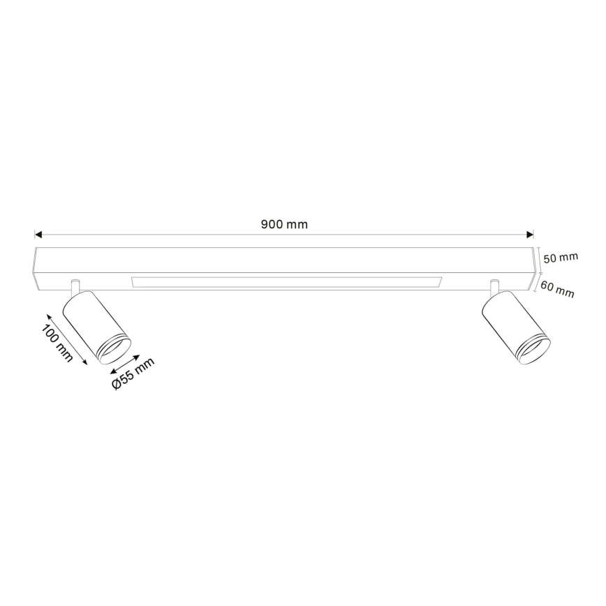 LED Plafonjera PARIS LED/24W/230V + 2xGU10/10W crno