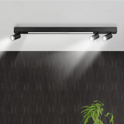 LED Plafonjera PARIS LED/24W/230V + 3xGU10/10W crno