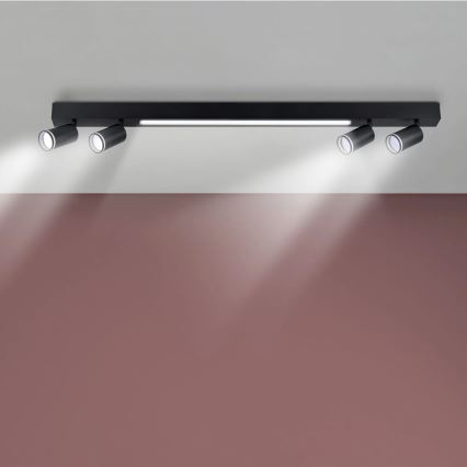 LED Plafonjera PARIS LED/24W/230V + 4xGU10/10W crno