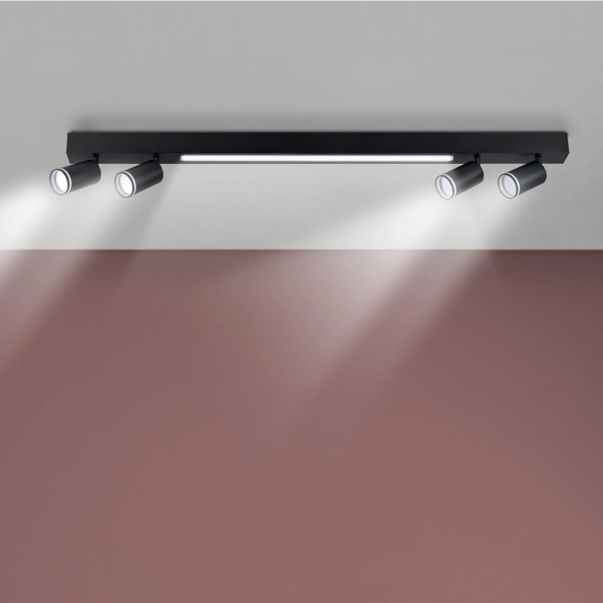 LED Plafonjera PARIS LED/24W/230V + 4xGU10/10W crno