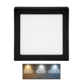 LED Plafonjera RAFA LED/12W/230V 3000/4000/6000K 17x17 cm crno