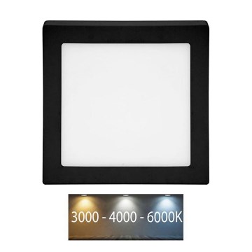 LED Plafonjera RAFA LED/18W/230V 3000/4000/6000K 22x22 cm crno