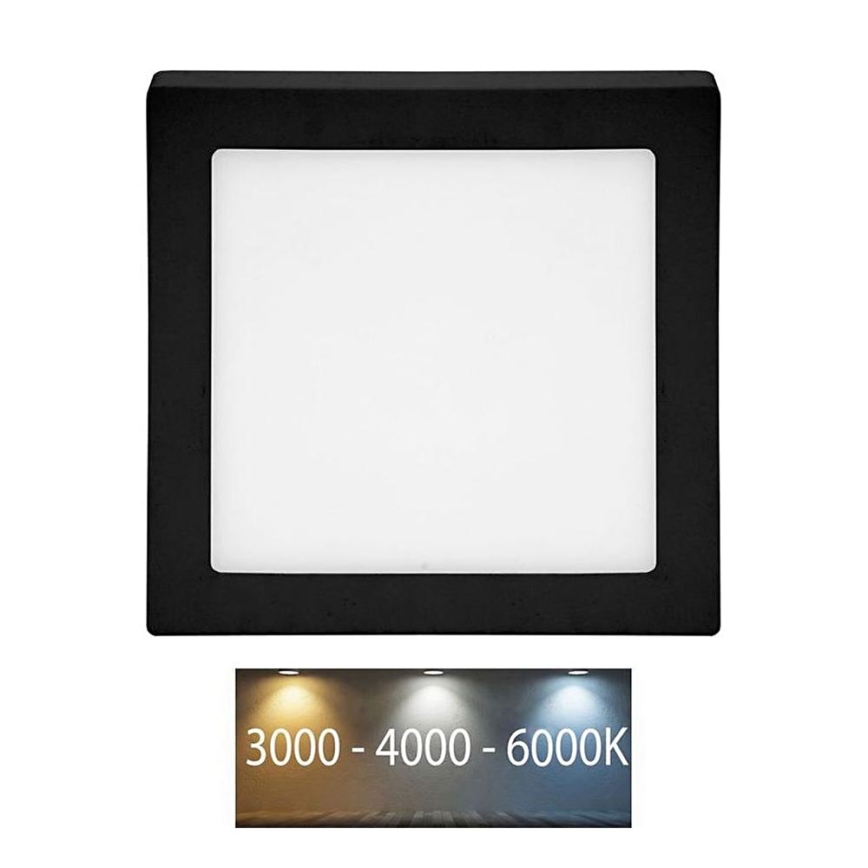 LED Plafonjera RAFA LED/18W/230V 3000/4000/6000K 22x22 cm crno