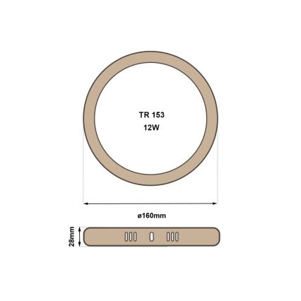 LED Plafonjera RING LED/12W/230V 4200K pr. 16 cm braon