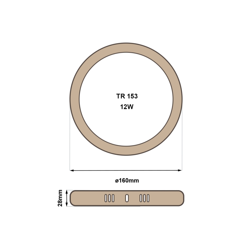 LED Plafonjera RING LED/12W/230V 4200K pr. 16 cm braon