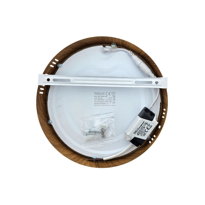 LED Plafonjera RING LED/18W/230V 4200K pr. 21 cm braon