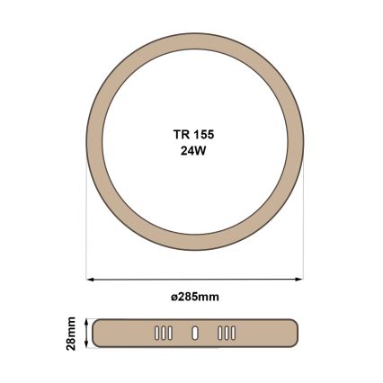 LED Plafonjera RING LED/24W/230V 4200K pr. 28,5 cm braon