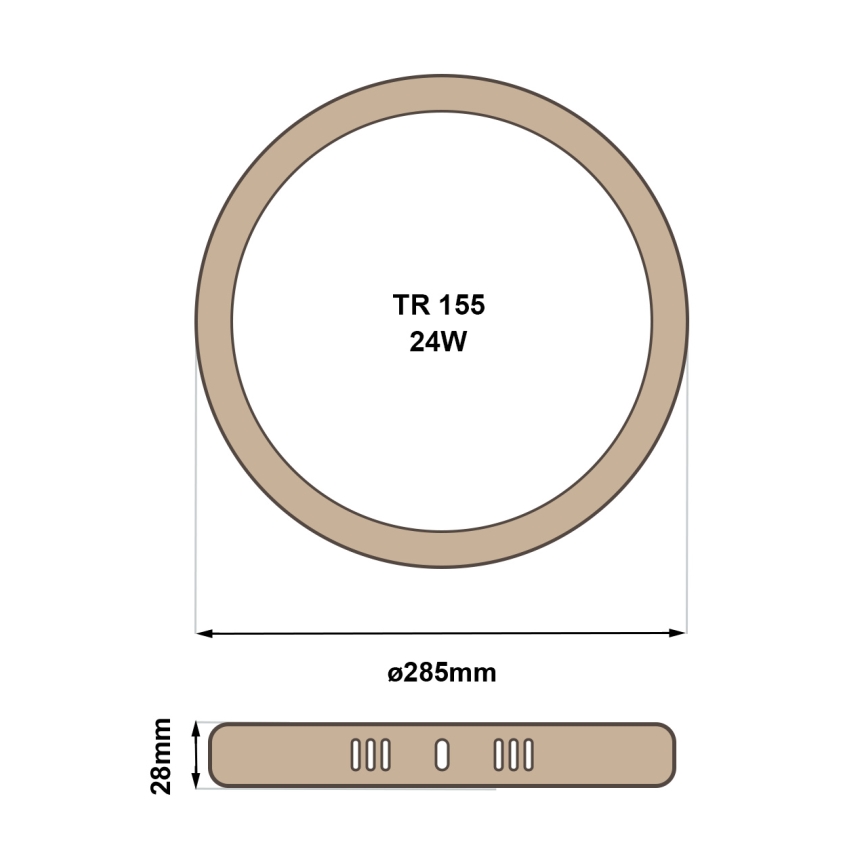 LED Plafonjera RING LED/24W/230V 4200K pr. 28,5 cm braon